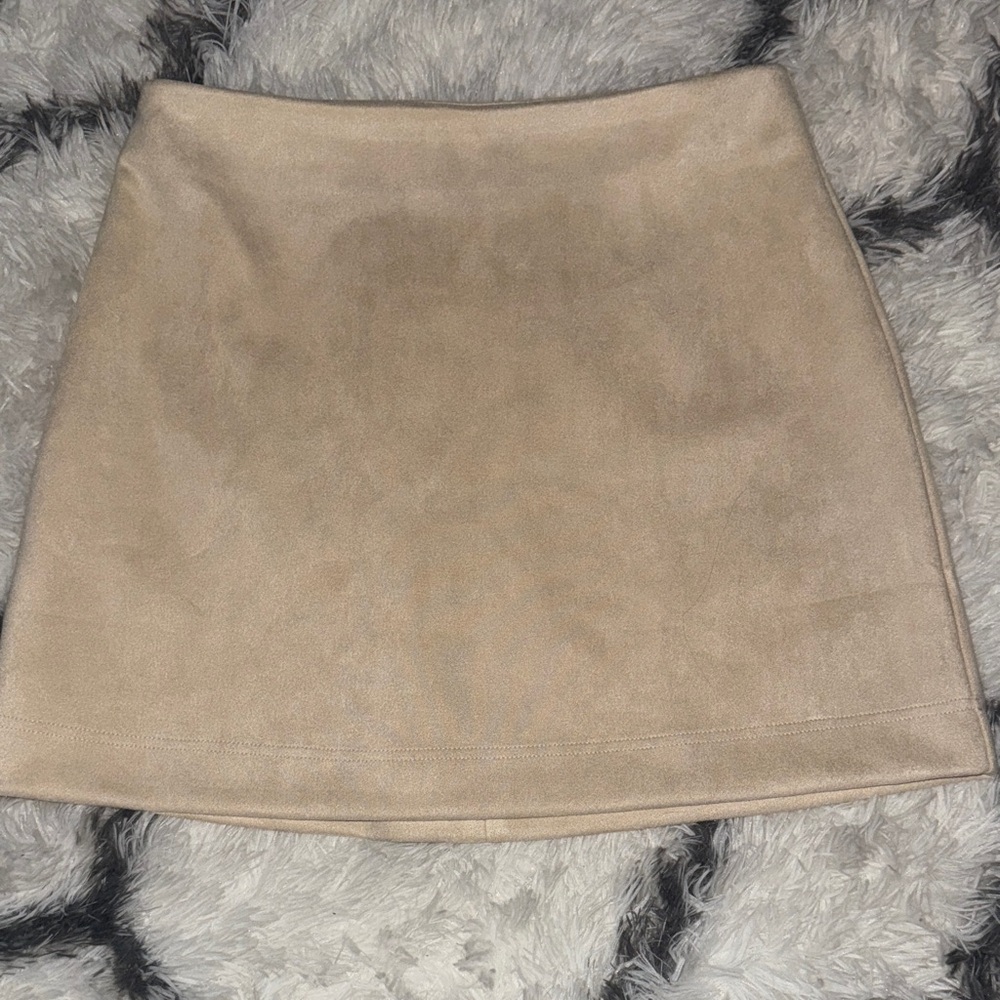 Pink Lily Classic Beige Mini Skirt